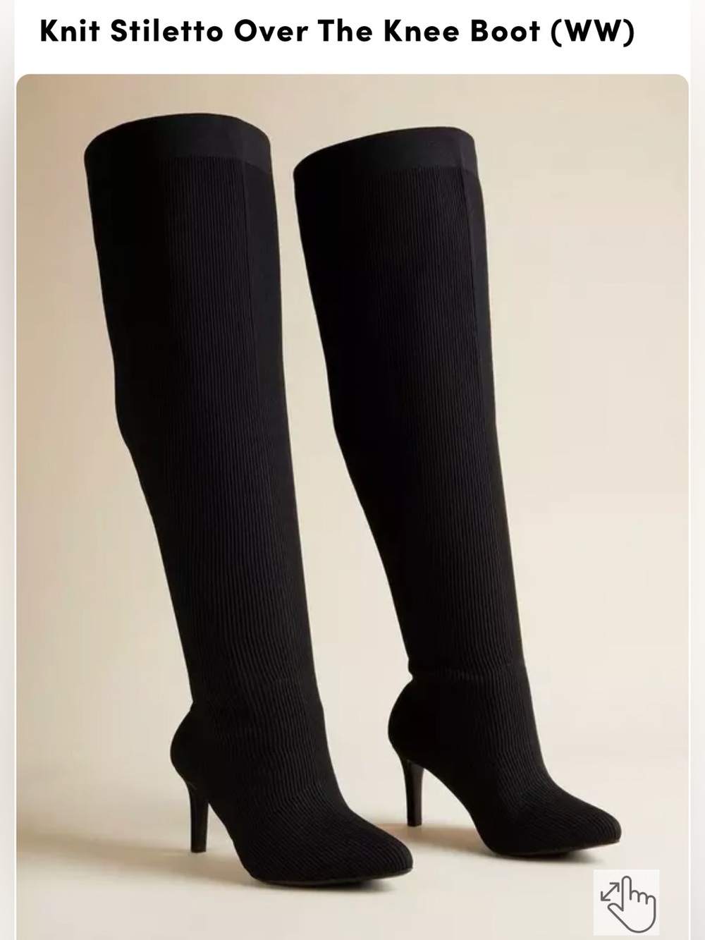 TORRID Knit Heeled Over The Knee Boot 9.5 WW Wide Calf and Wide Width Boots